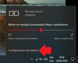 ajustar configuraciones de energía en windows 10 