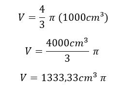calculo del volumen de una esfera con el valor de pi