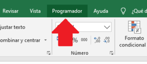 Nueva pestaña para programador en Excel 