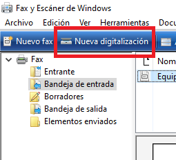 seleecionar nueva digitalizacion en windows 10