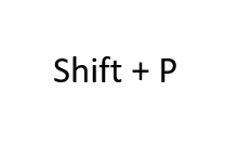 Comando del teclado Shift y la tecla P