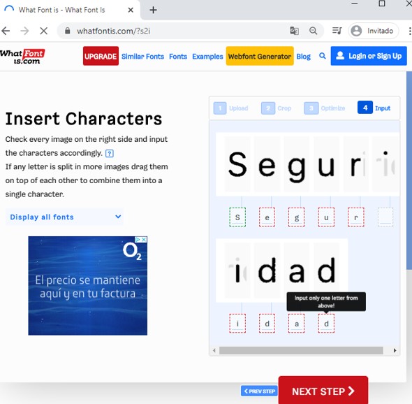 web app para identificar tipografias online